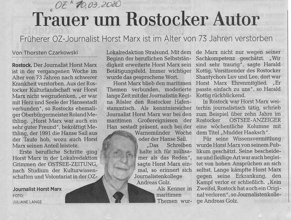 Liebe Freunde, liebe Fangemeinde und liebe liebgewonnenen des Shantychors Luv un Lee !